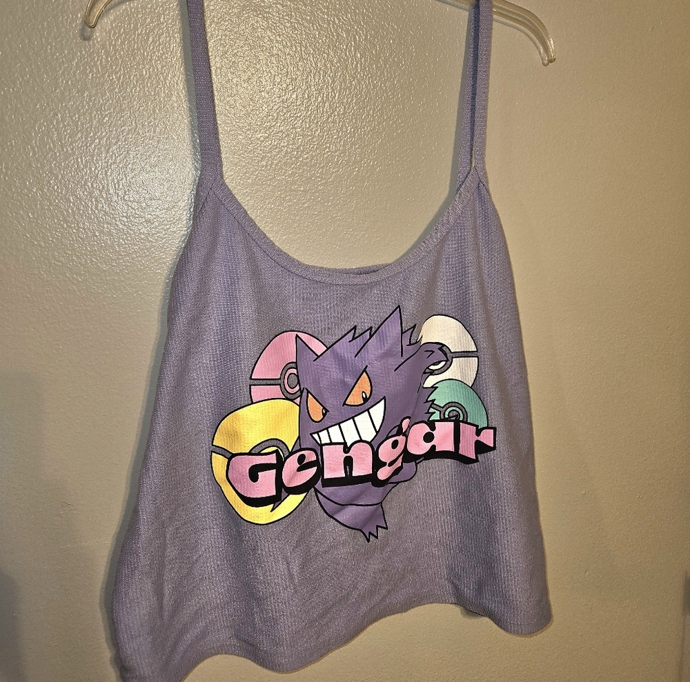 Pokemon Gengar Plus Size 3x Cropped Tank Kawaii Anime Top